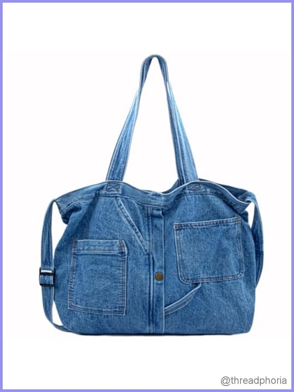 Denim Crossbody Messenger Bag Spacious Jean Shoulder Purse Tote Hobo